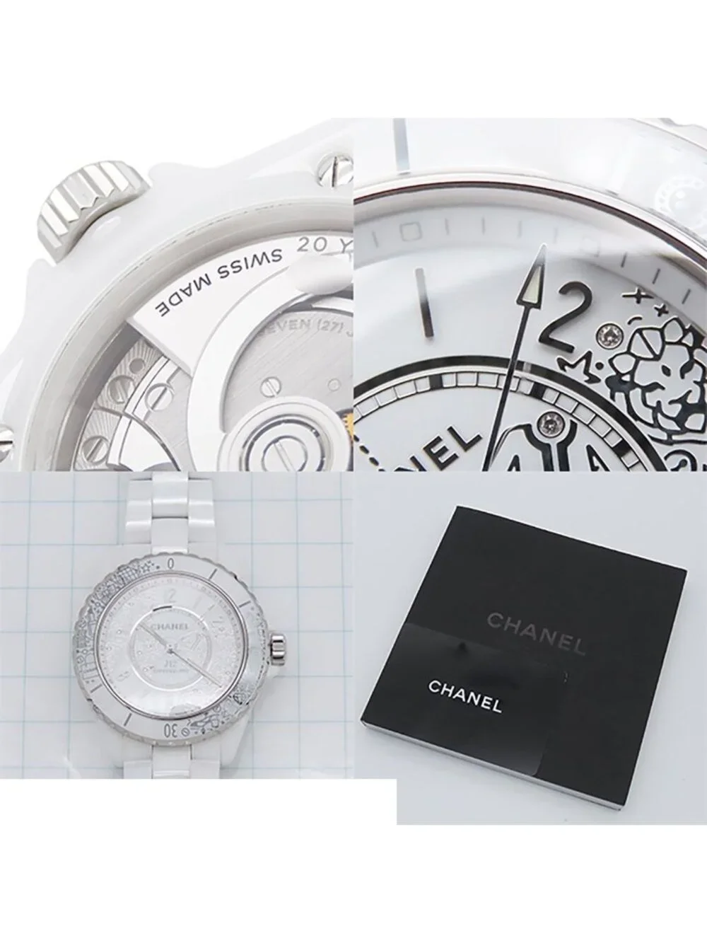 Chanel 20 White Ceramic SS Diamond World Book Limited 38 Watch